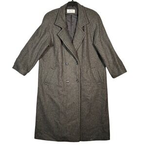 Andrea Marin New York Double Breasted Wool Blend Trench Coat Women's Size 16P